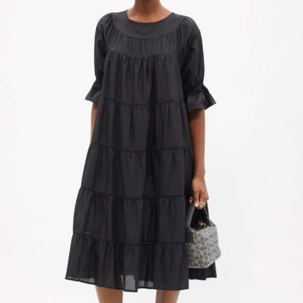 Merlette Paradis Cotton Tiered Midi Dress XS / 2 4